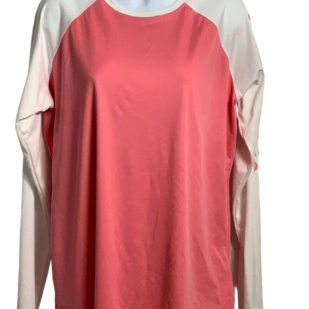 Columbia Omni Shield Raglan Jersey, Sun Protection size XL Pink and White